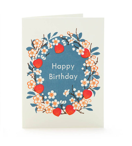 Ilee Papergoods - Peach Blossoms Happy Birthday Card