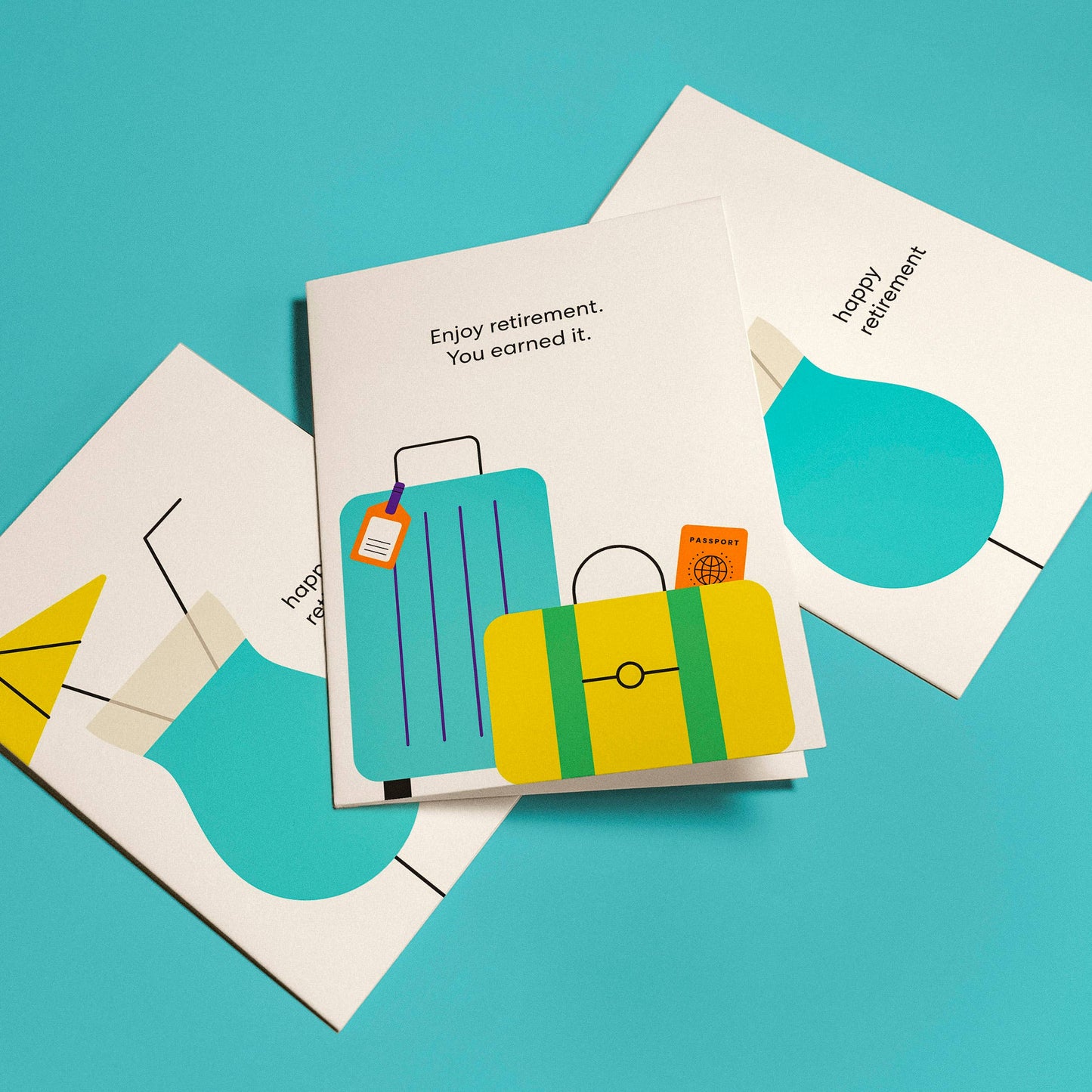 paper&stuff - Retirement Travel Luggage Greeting Card