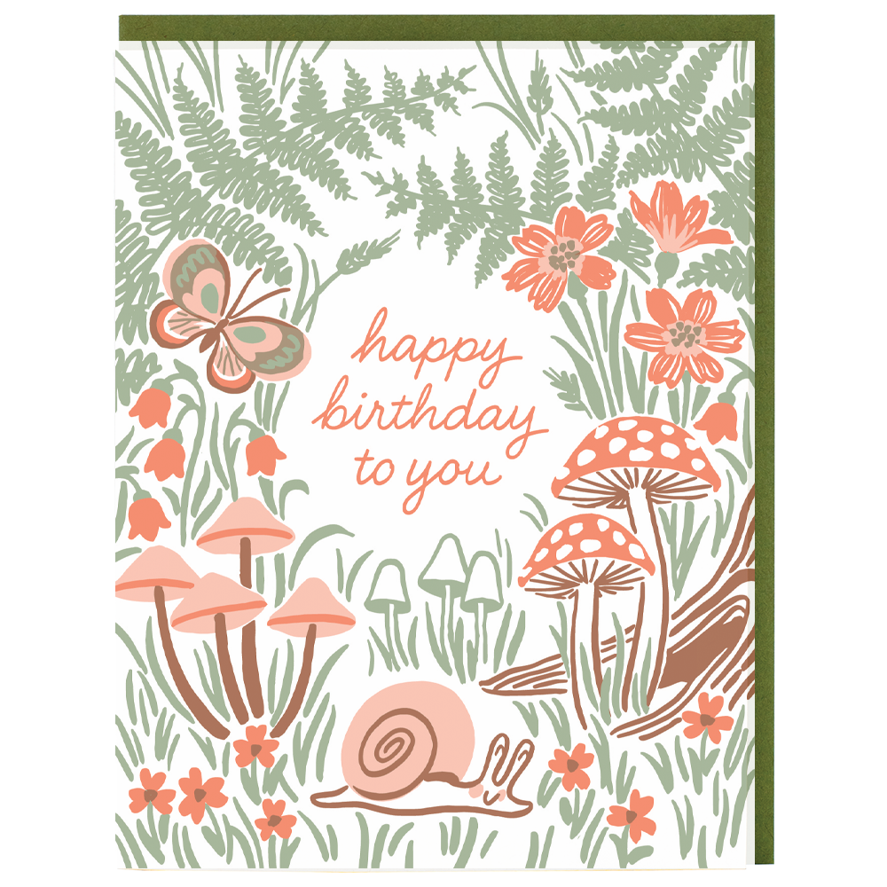 Smudge Ink - Garden Snail Birthday Card