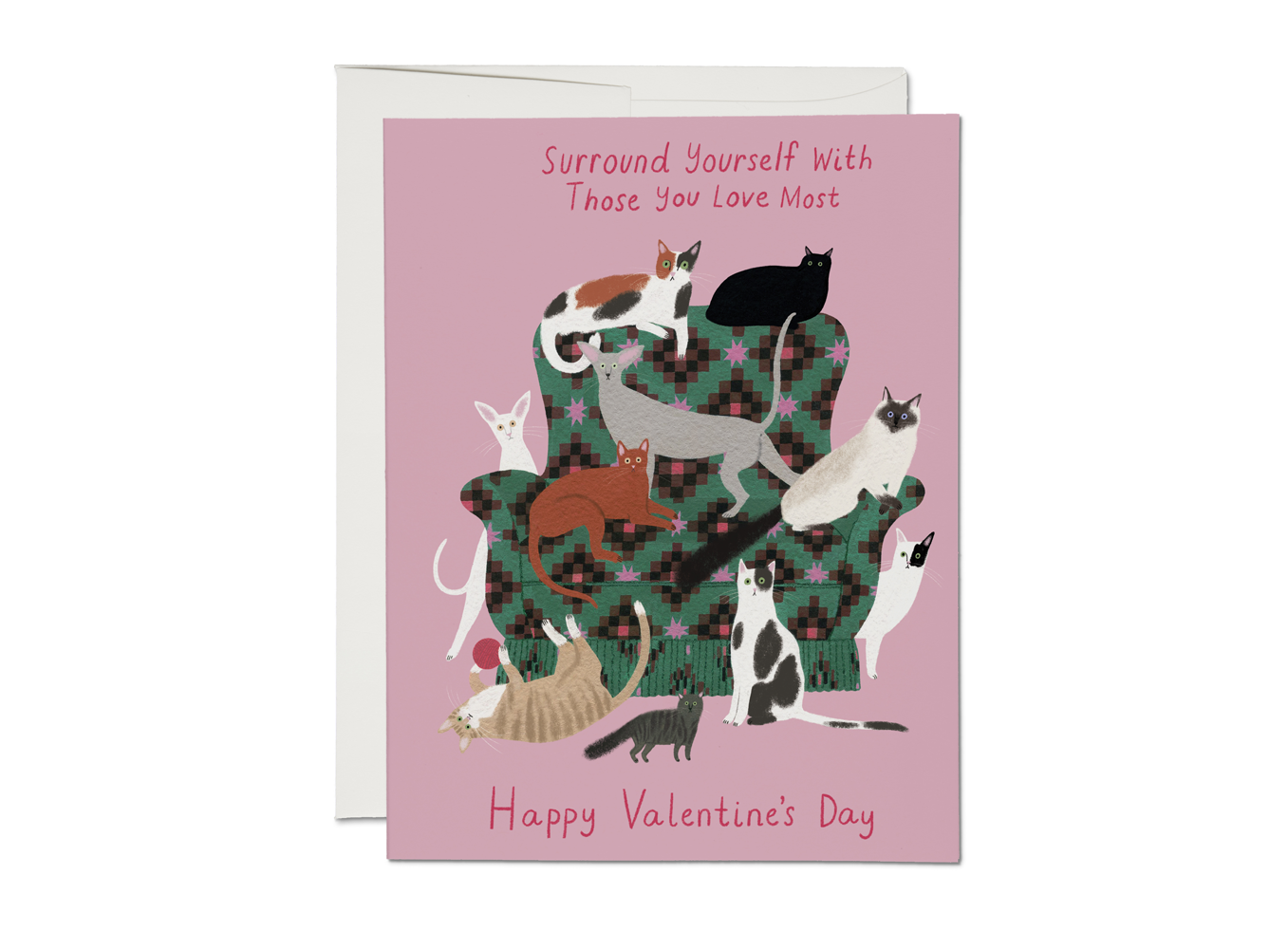 Red Cap Cards - Surround Youself Valentine's Day greeting card