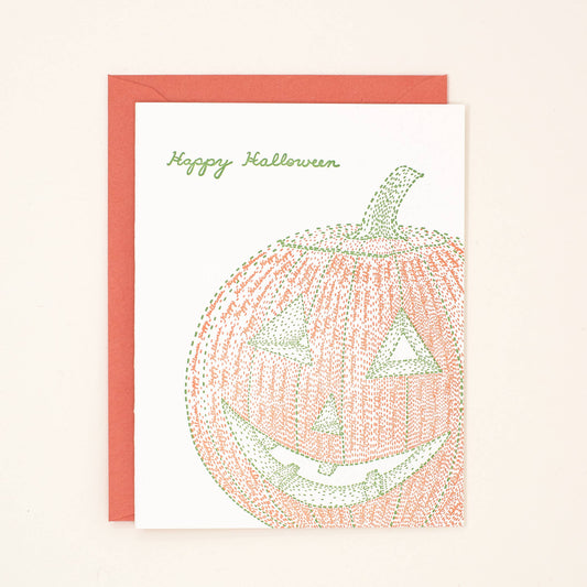 Helen Edna - Halloween Pumpkin Letterpress Card