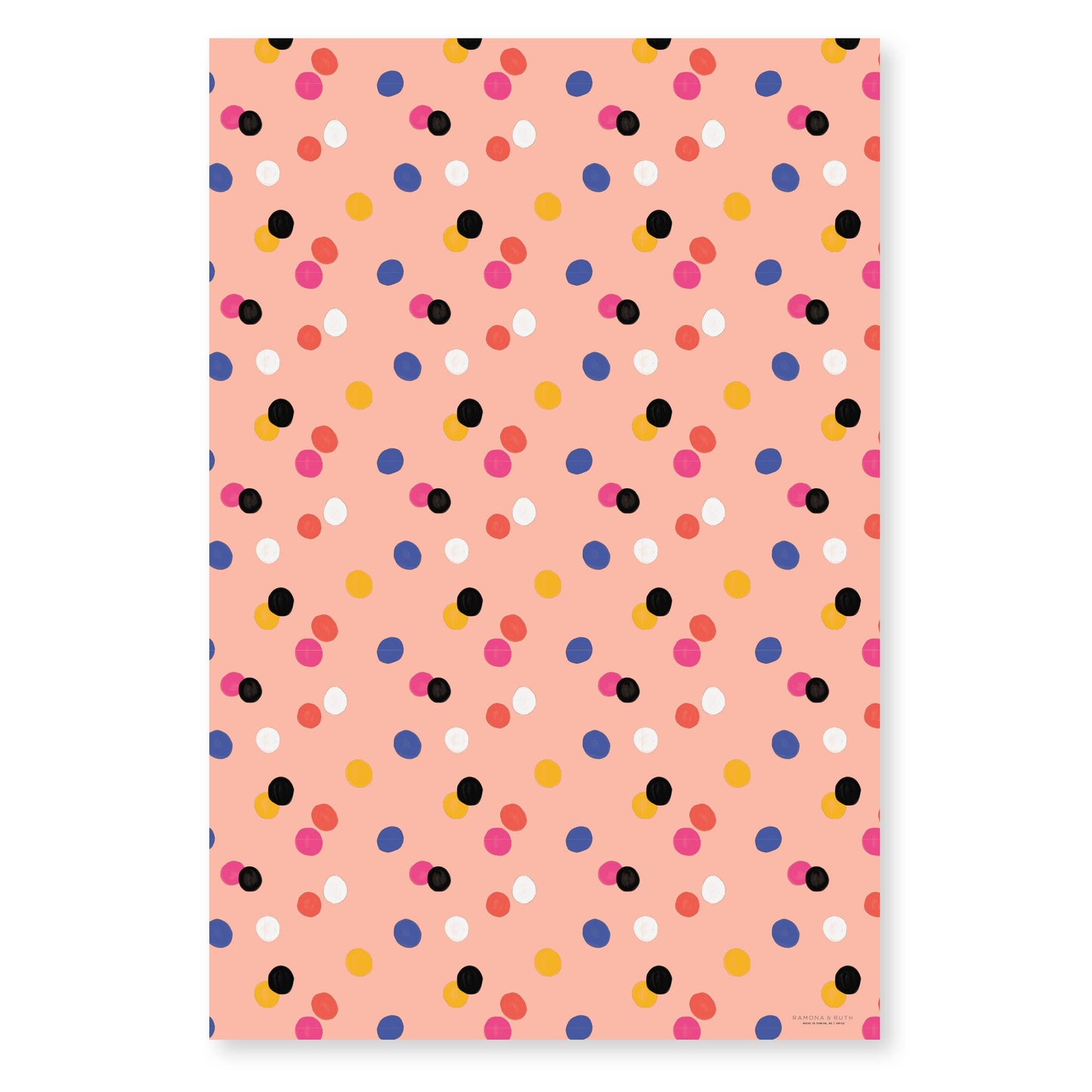 Ramona & Ruth - Bright Dot Gift Wrap Roll