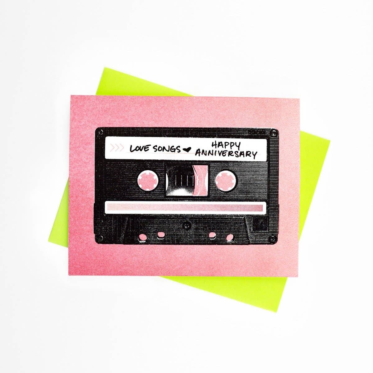 Next Chapter - Cassette Love Songs "Happy Anniversary - Risograph Greeting Card: Single