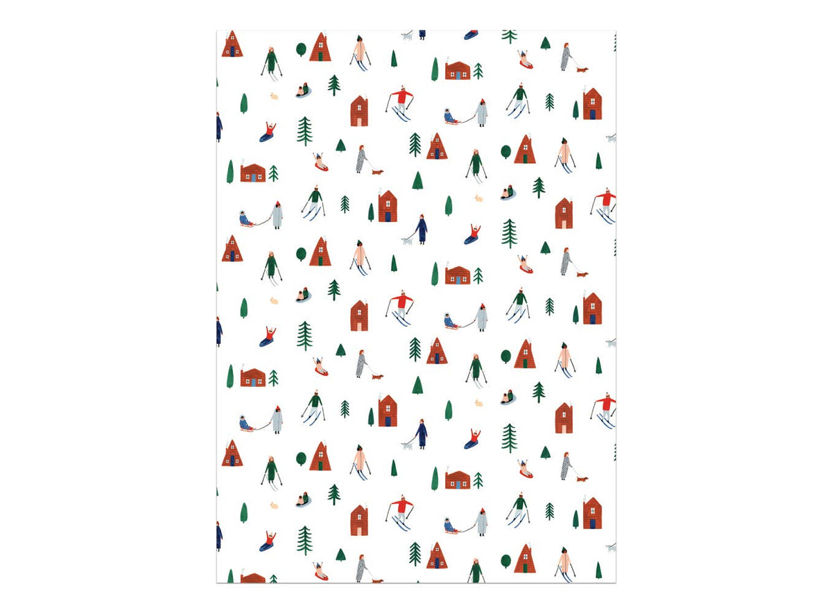 Red Cap Cards - Snow Day holiday wrapping paper: Rolls of 3 sheets