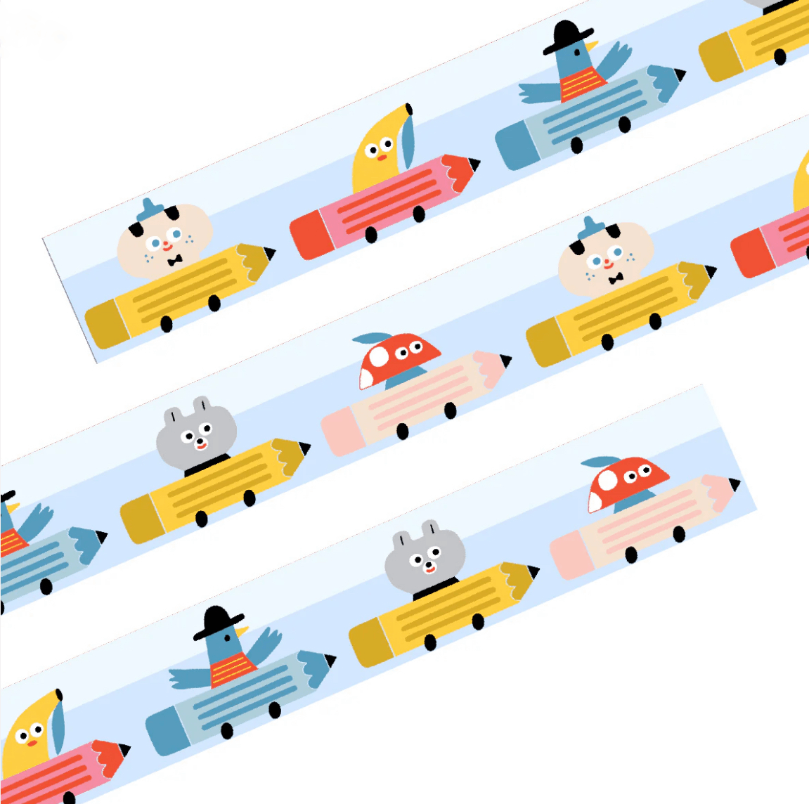 2025 WIDE Wash Tape - Pencil Cars