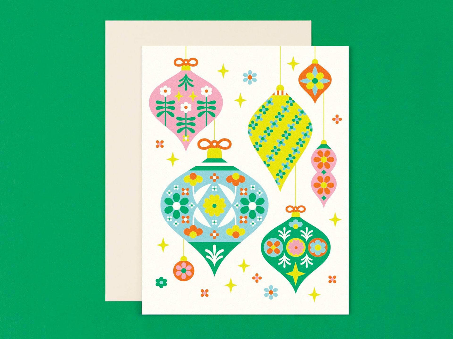 My Darlin' - Flornaments - Retro Floral Ornaments Holiday Card