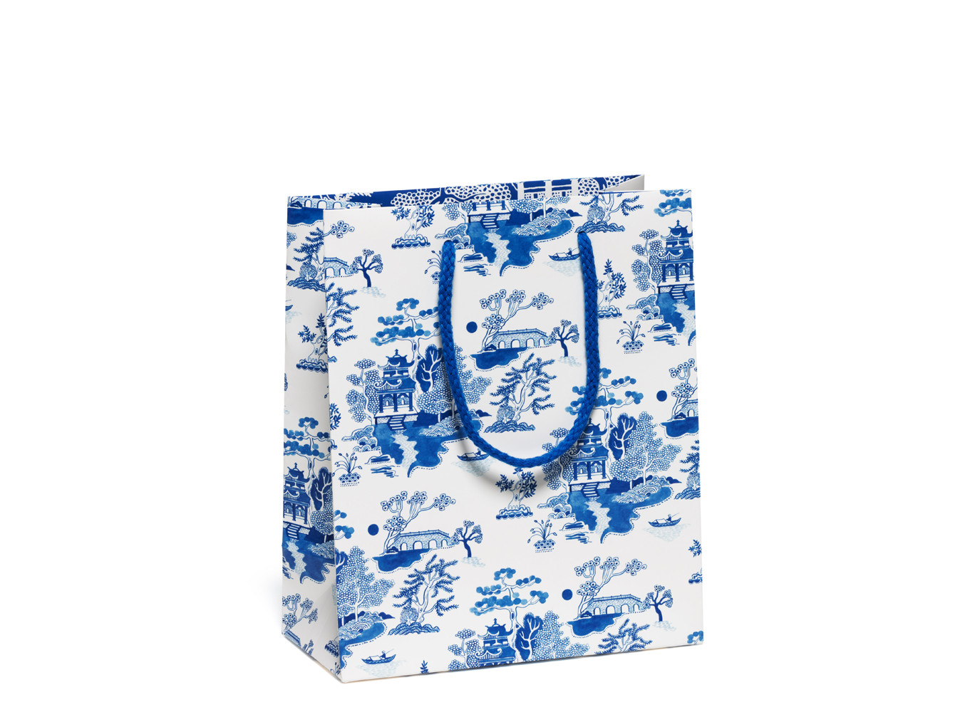 Red Cap Cards - Blue Chinoiserie gift bag