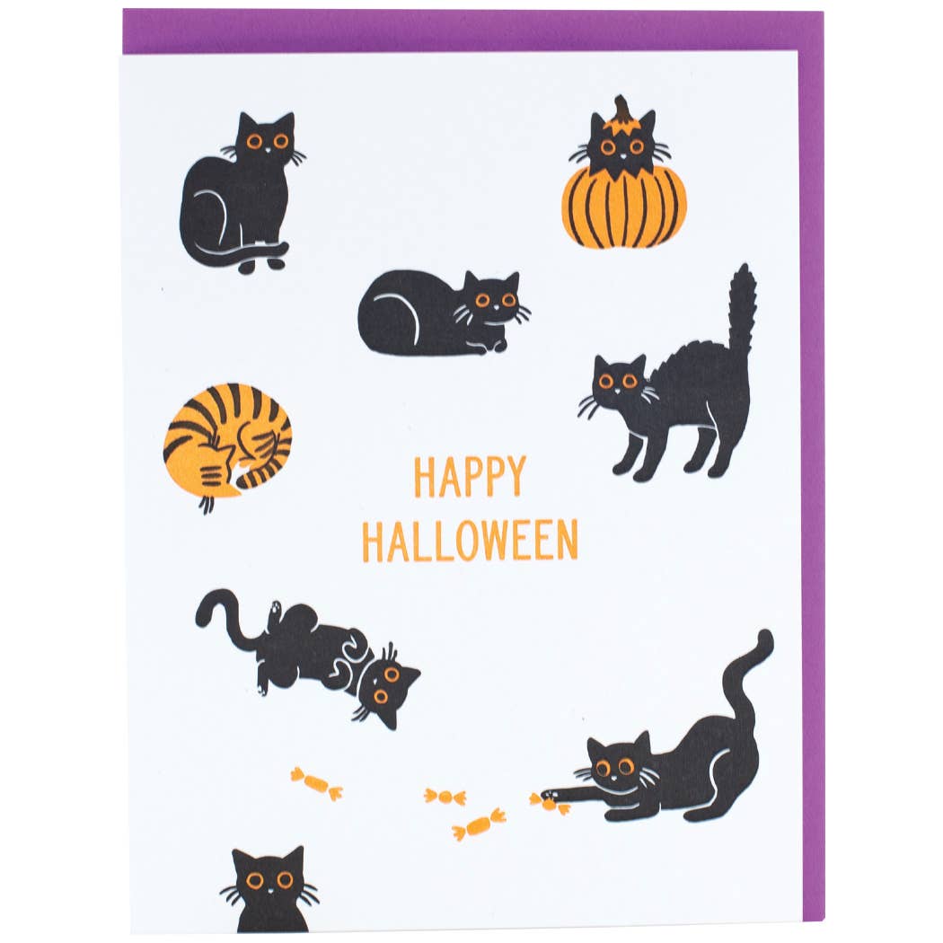 Smudge Ink - Scardey Cats Halloween Card