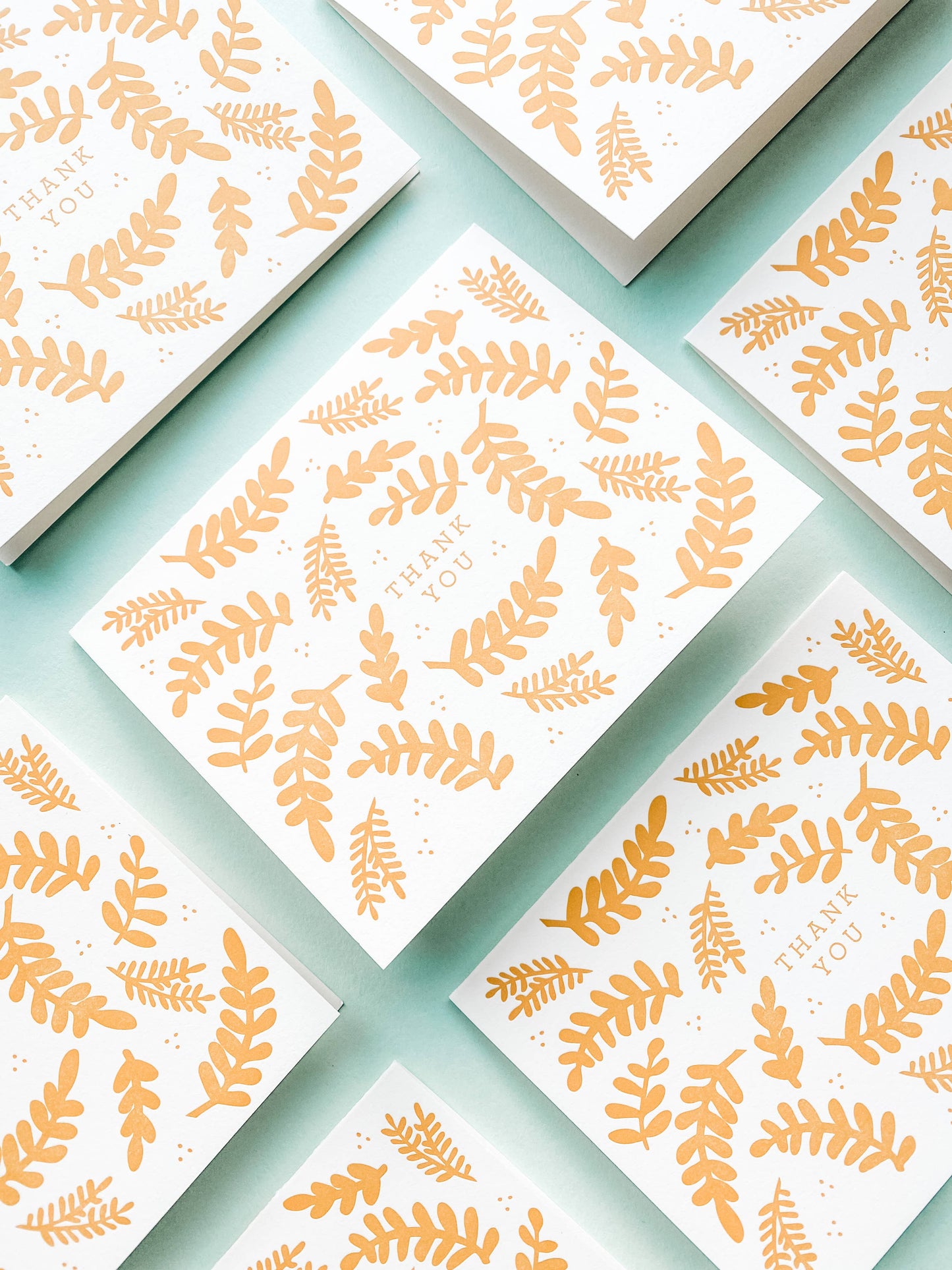 Dahlia Press - Thank You Floral - Set Of 6 Letterpress Thank You Cards