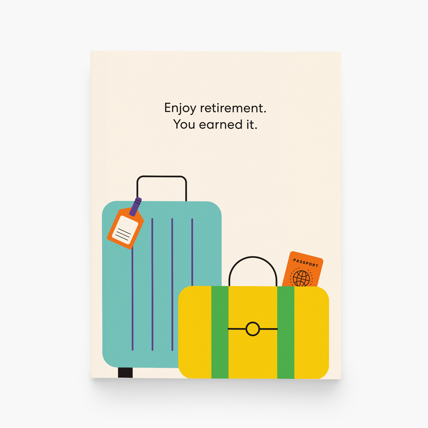 paper&stuff - Retirement Travel Luggage Greeting Card