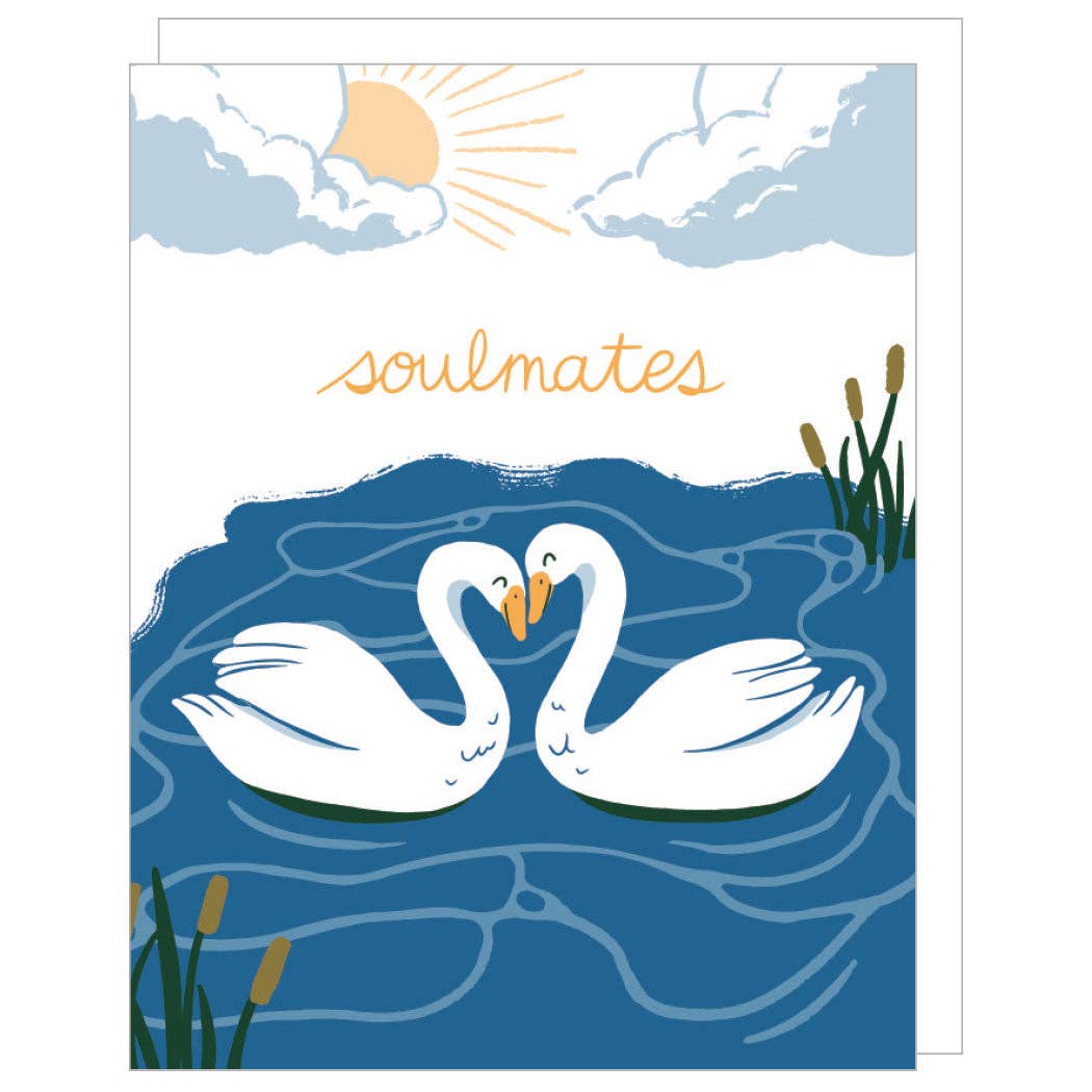 Smudge Ink - Swan Soulmates Love Card