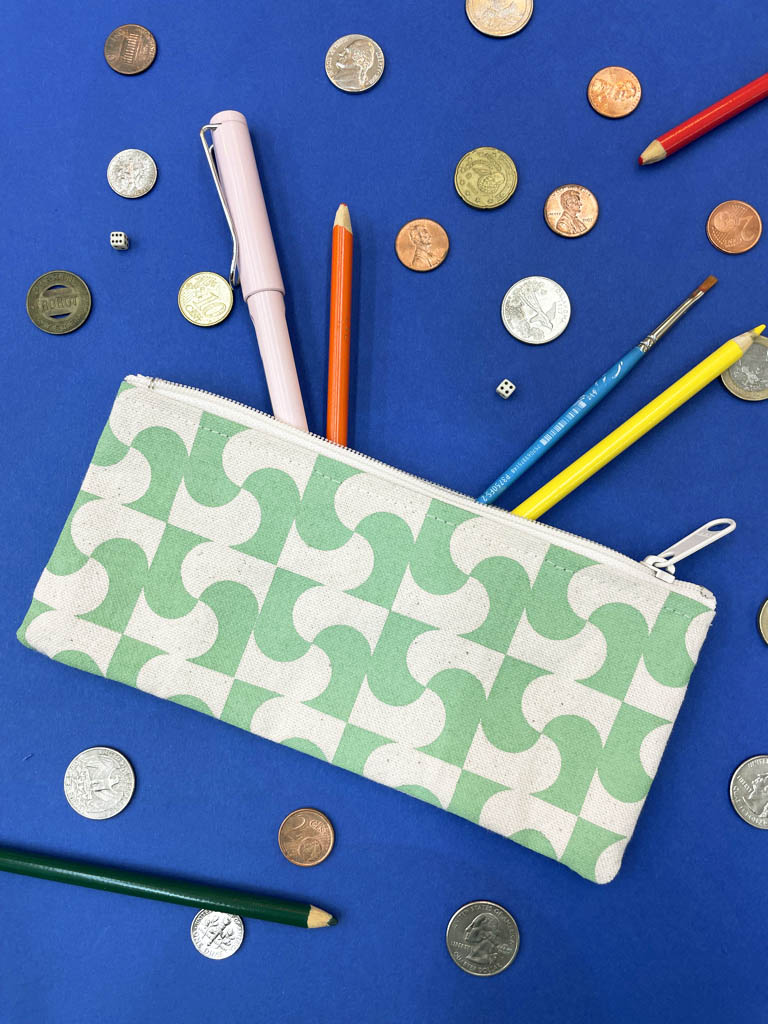 LCQKS- Pencil Case - Wiggle Checker Lichen