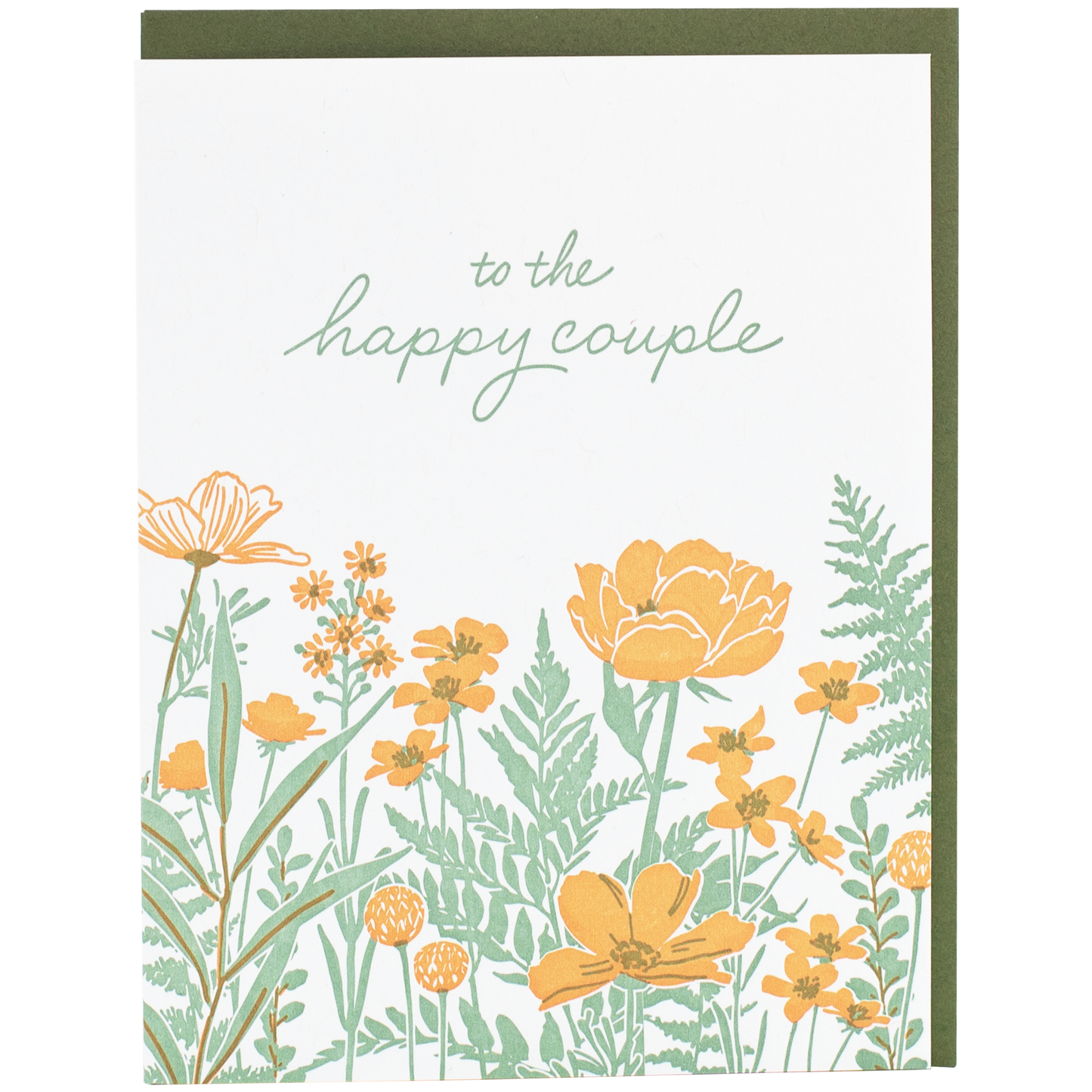 Smudge Ink - Field of Flowers Wedding Card