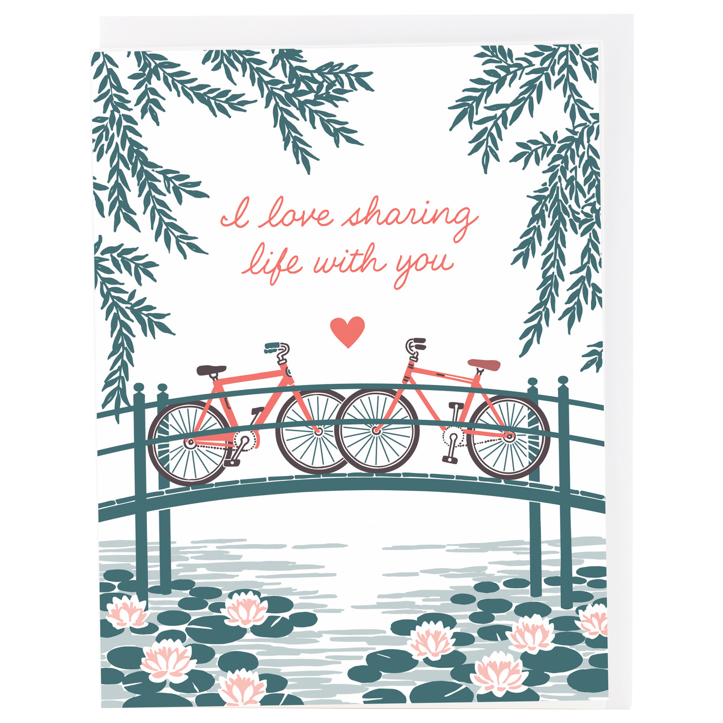 Smudge Ink - Bridge with Bikes Love Card