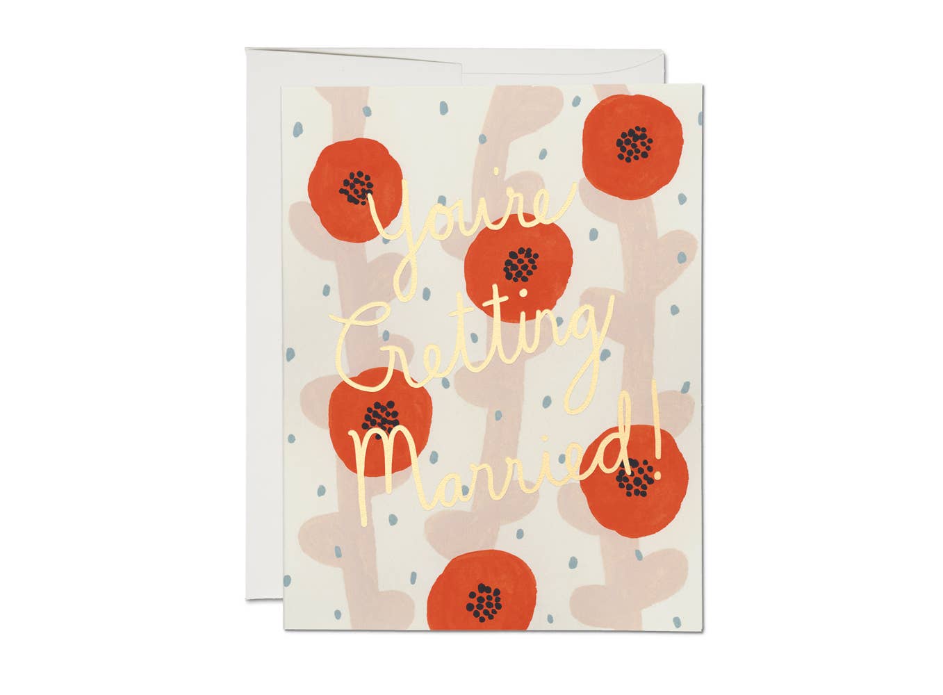Red Cap Cards - Wedding Poppies wedding greeting card