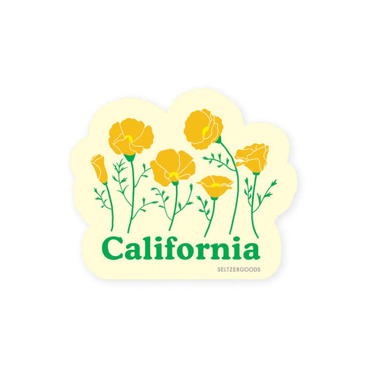 Seltzer Goods - CA Poppies Sticker