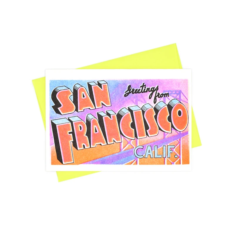 Next Chapter - Greetings from: San Francisco - Risograph Card