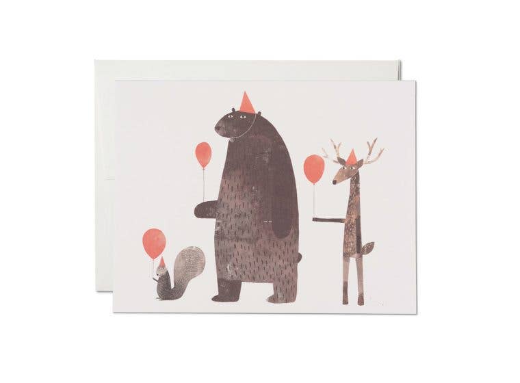 Red Cap Cards - Party Animals birthday greeting card