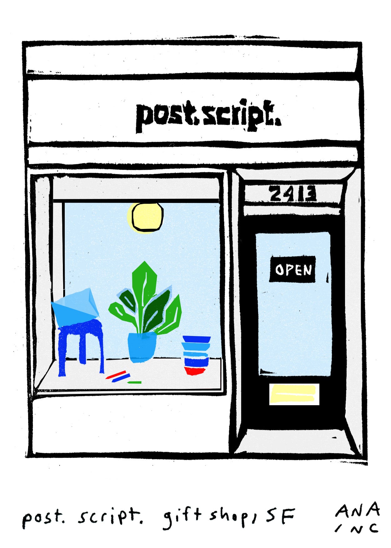 Inciardi - post.script. 8" x 10" risograph print - Exclusive - ONLINE