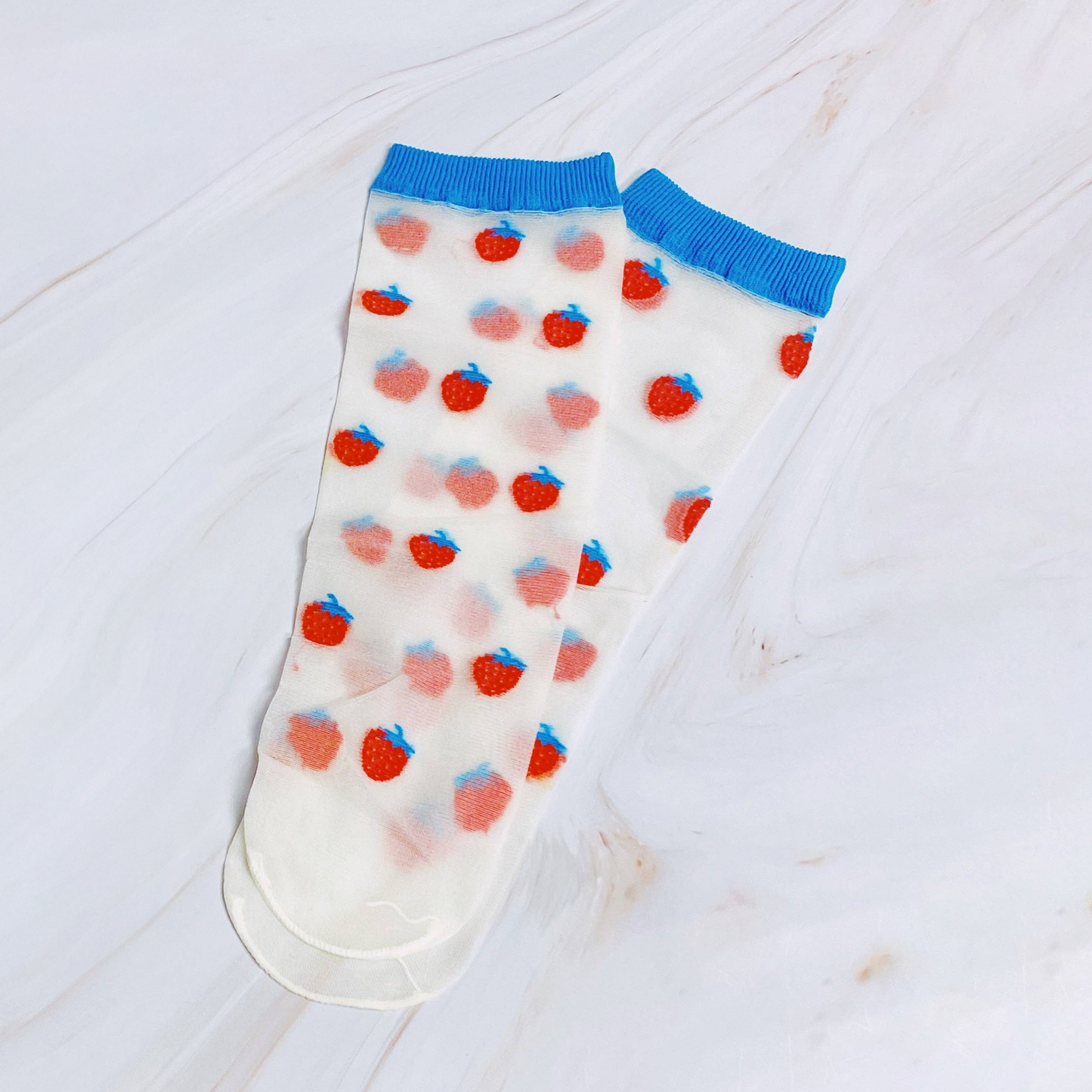 Ellison+Young Strawberry Sheer Socks