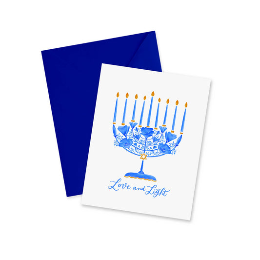 doodles.ink. - Poppies Menorah Hanukkah Card - Holiday Notecard
