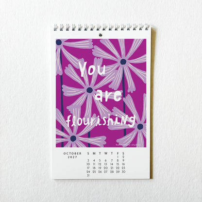 Honeyberry Studios - 2027 I Showed Up for Myself Today Monthly Wall Calendar