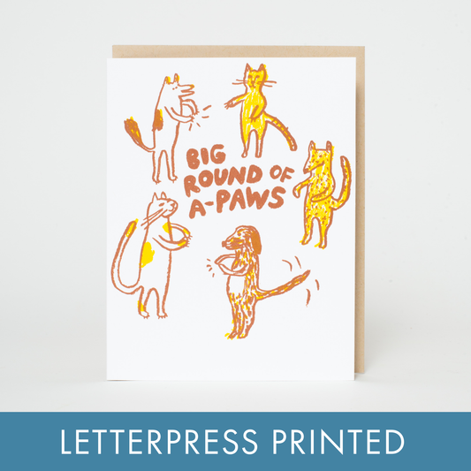 Egg Press Manufacturing - Punny Congrats Animals Letterpress Greeting Card by Egg Press: Paper tab