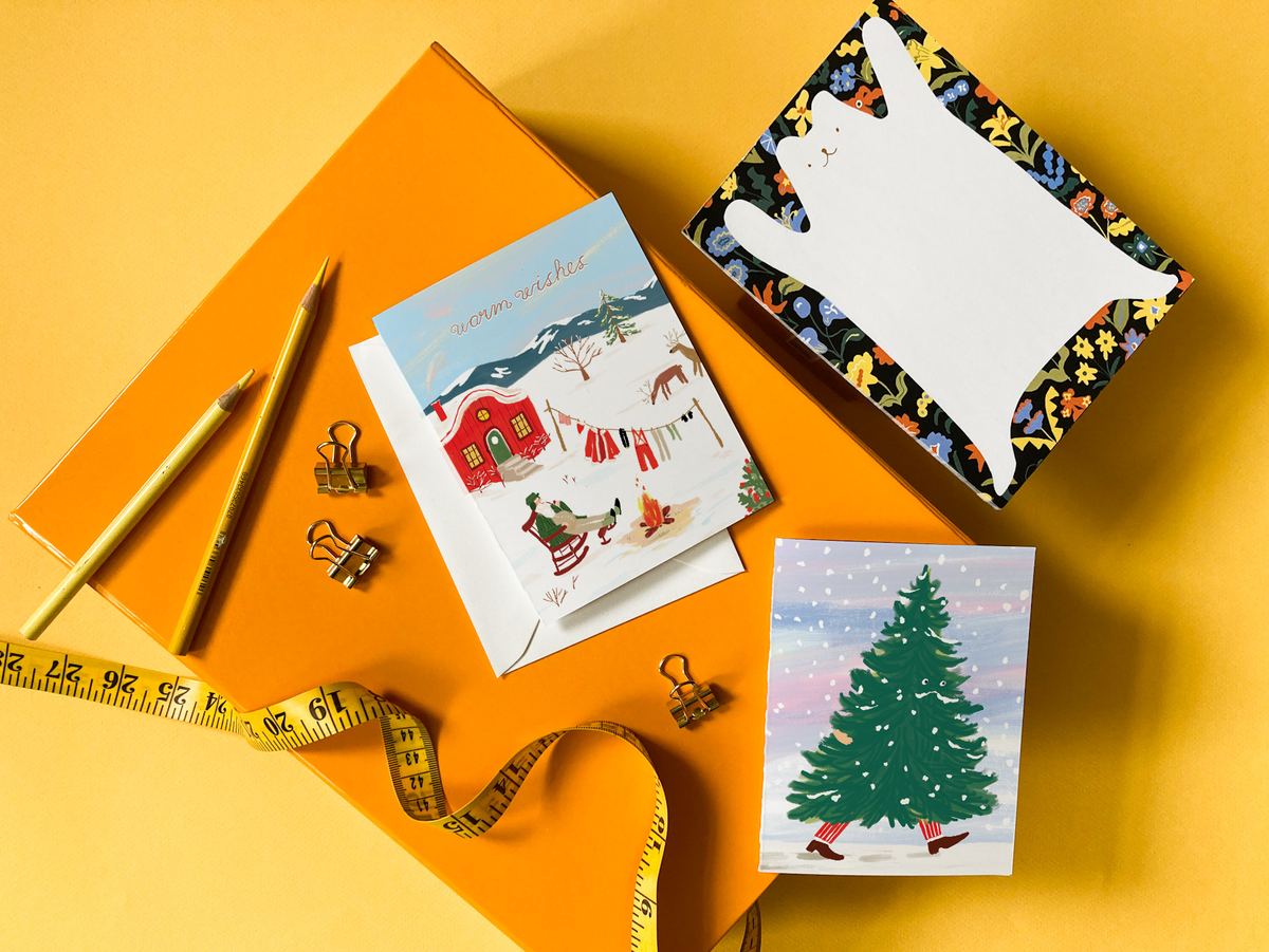 Karen Schipper - Walking Christmas Tree - Funny Holiday Christmas Card