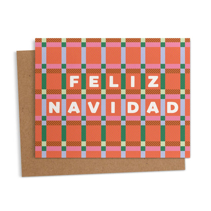 Ana Peake - Boxed Set of 6 Feliz Navidad Plaid Spanish Merry Christmas