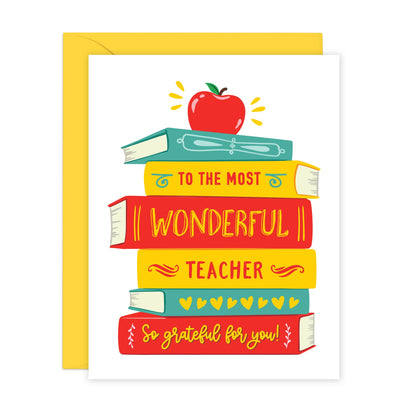 Lucy Loves Paper - Most Wonderful Teacher | Teacher Appreciation Card