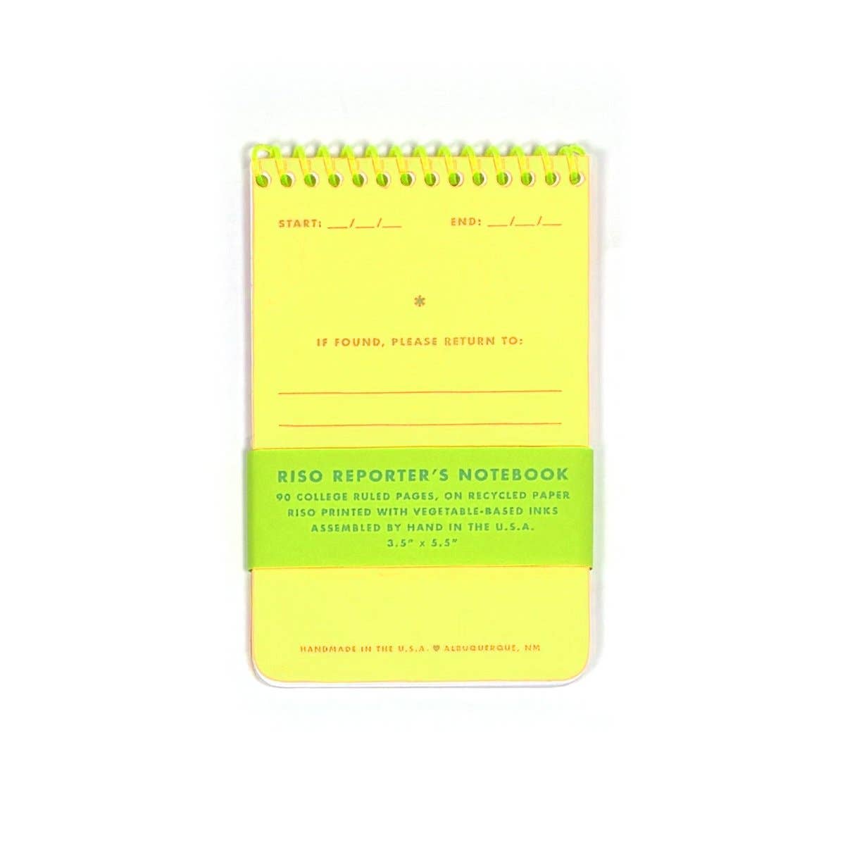 Next Chapter Studio - Risograph Reporter's Notebook: Aqua