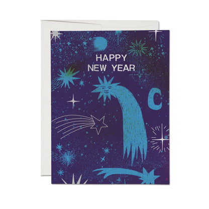 Red Cap Cards - Celestial New Year greeting card: Single