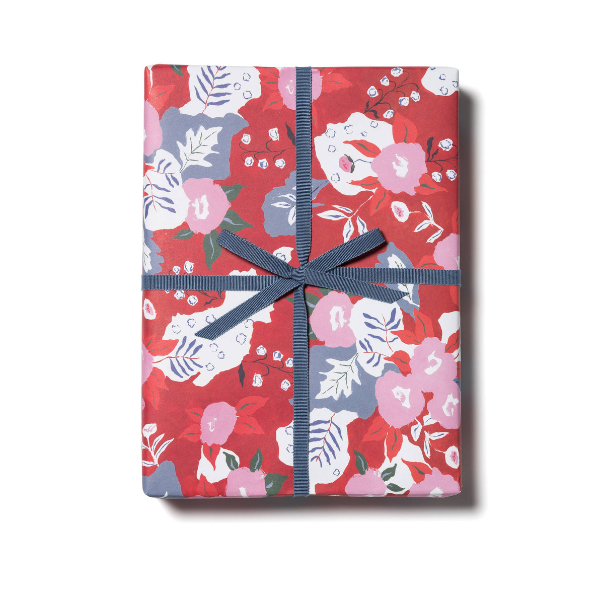 Red Cap Cards - Ruby Red Flower holiday wrapping paper: Rolls of 3 sheets