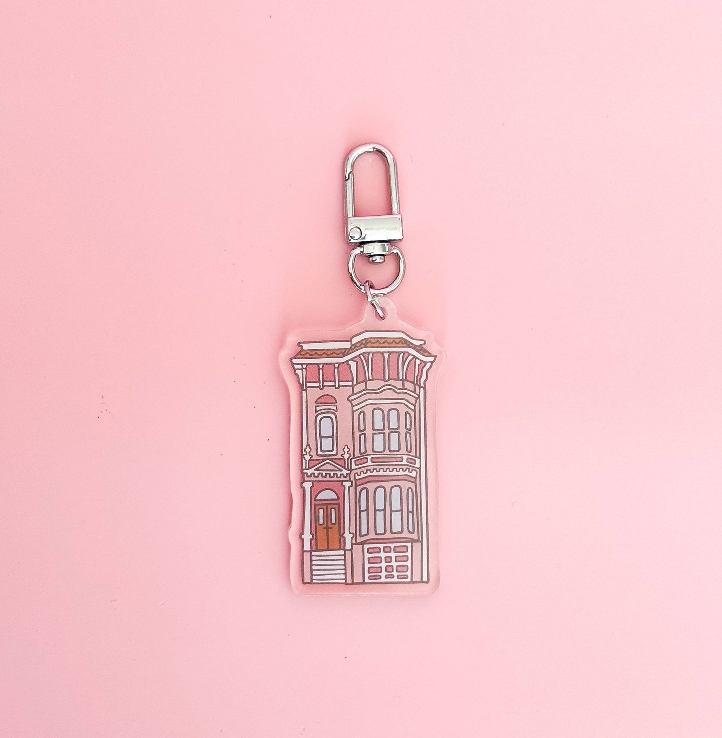 By Aleisha - Painted Lady Keychain: Pink