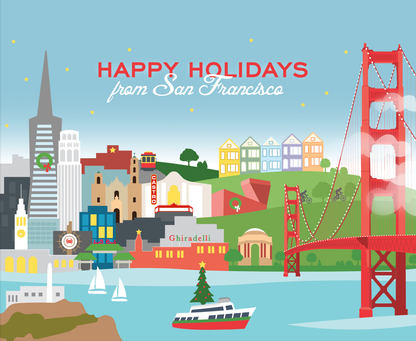 THE FOUND - San Francisco Skyline Holiday Christmas Card