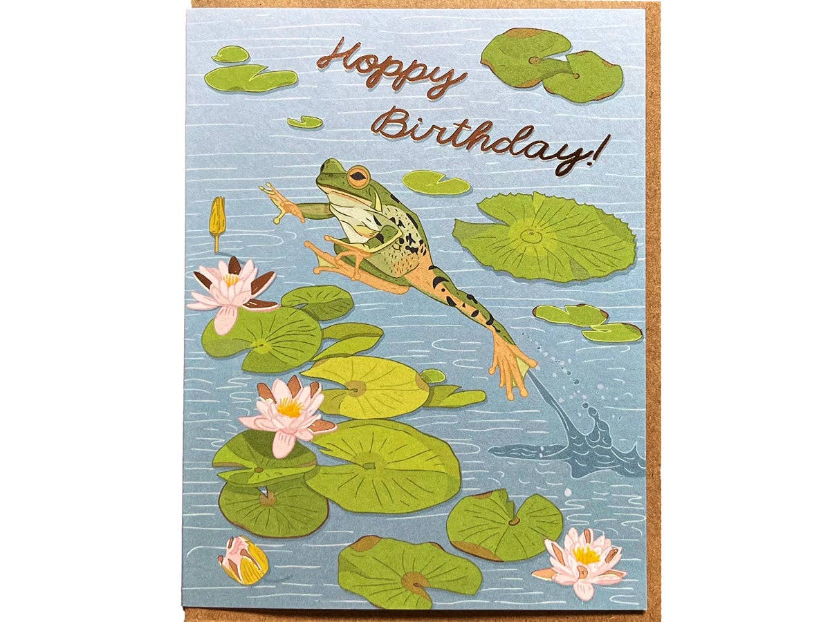 Noteworthy Paper & Press - Hoppy Birthday Frog Card