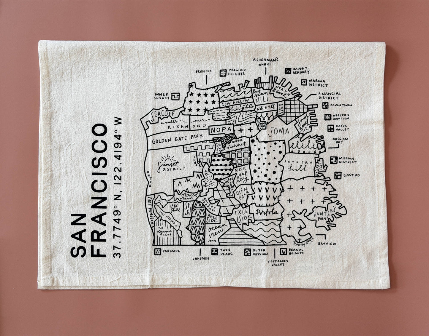 By Aleisha - San Francisco Map Tea Towel