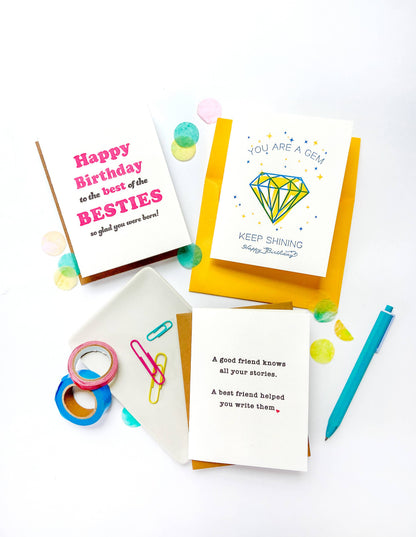 Steel Petal Press - You Are A Gem - Letterpress Birthday Greeting Card