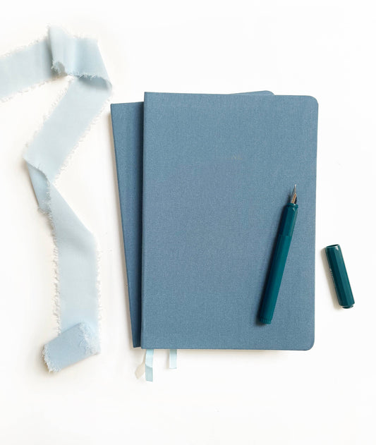 Studio Portmanteau - Linen Hardcover A5 Journal: Dusty Blue
