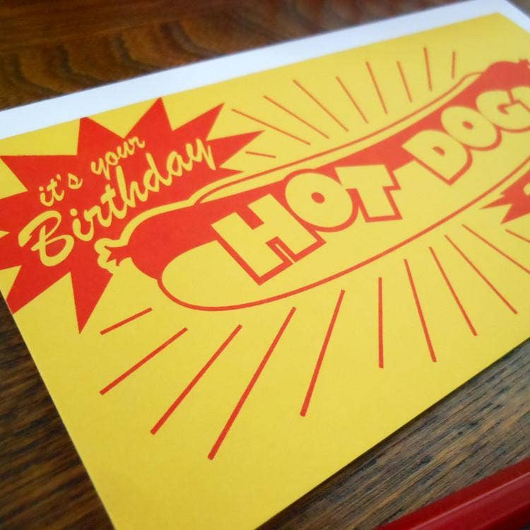 a. favorite design - Birthday Hotdog: No. 7 coin 3.25" x 6.25"