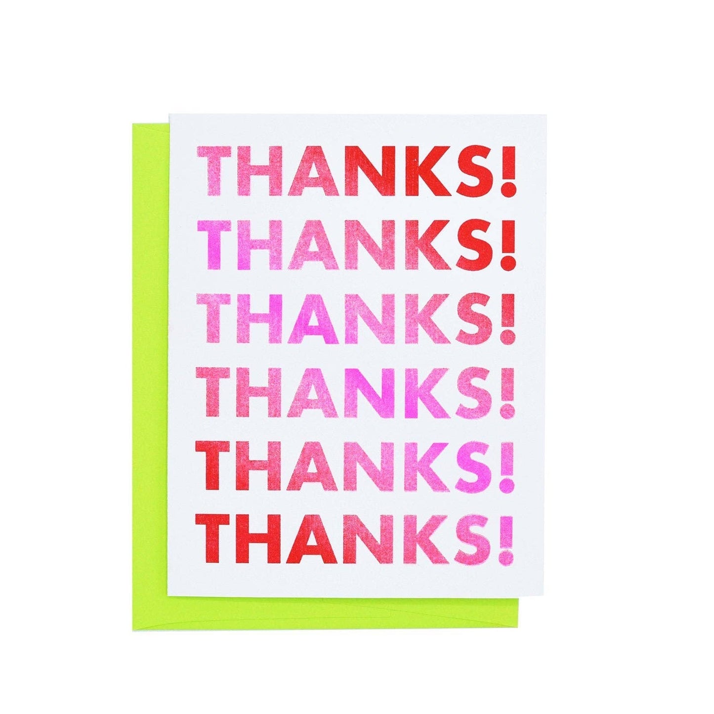 Next Chapter Studio - Gradient Thank You - Risograph Greeting Card: Pink / Aqua