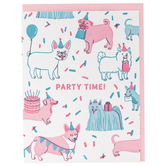 Smudge Ink - Puppy Party Birthday Card