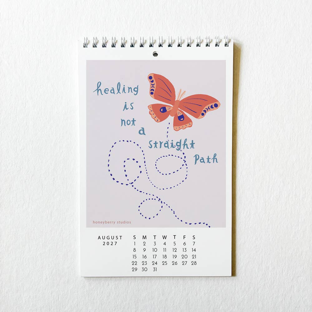 Honeyberry Studios - 2027 I Showed Up for Myself Today Monthly Wall Calendar