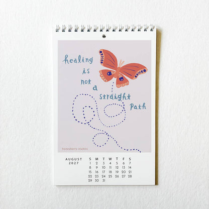 Honeyberry Studios - 2027 I Showed Up for Myself Today Monthly Wall Calendar