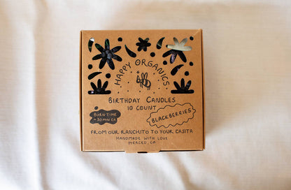 Happy Organics - Blackberry Beeswax Birthday Candles: 10