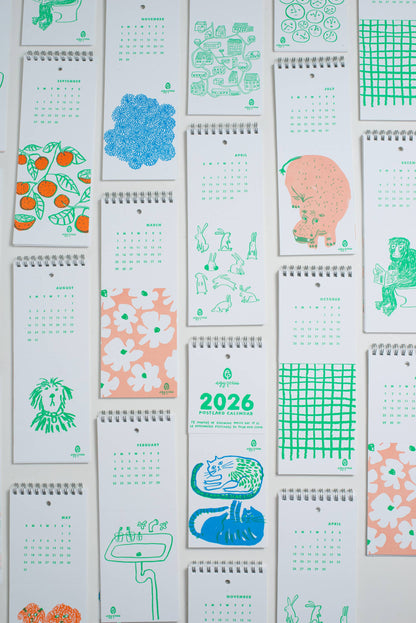 Egg Press Manufacturing - 2026 Letterpress Postcard Wall Calendar