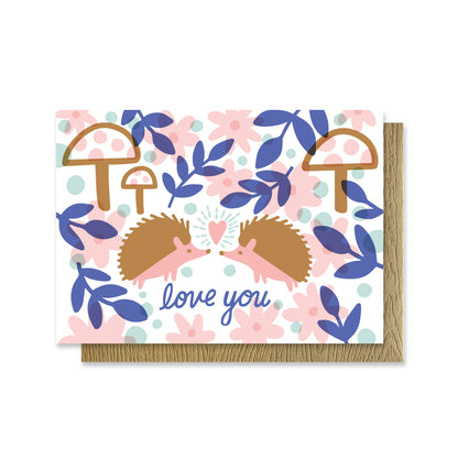 Paper Parasol Press - Hedgehog Garden Love Cute Mini Card