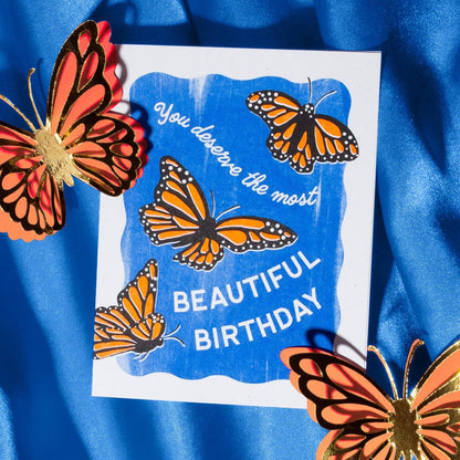 Bromstad Printing Co. - Beautiful Birthday Butterflies - Risograph Card