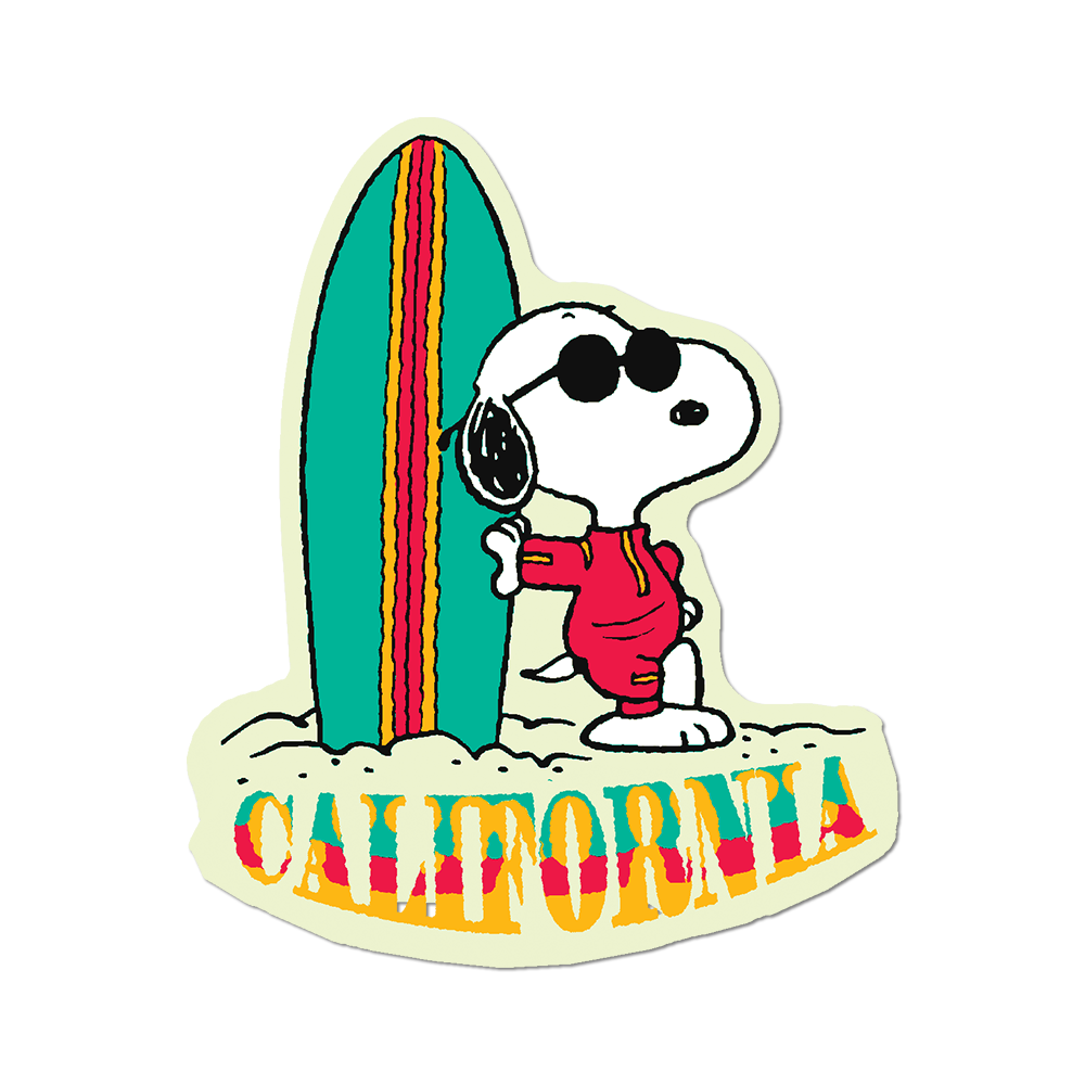 Apply Stickers - California Surfing Snoopy by Peanuts - Die-Cut Sticker