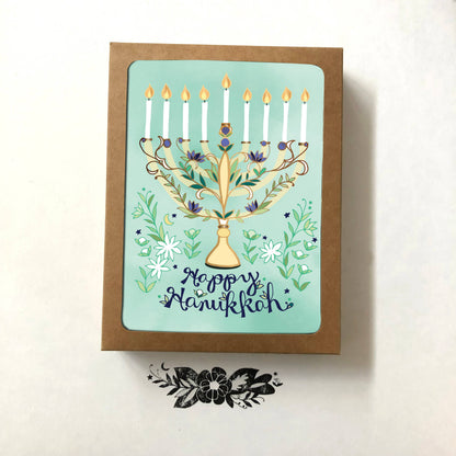 Cynla - Menorah Card - , Hanukkah religious greeting cards